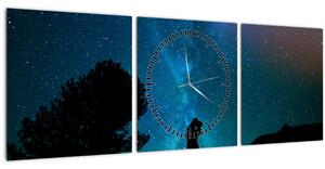 Obraz - Setkání pod hvězdami (s hodinami) (90x30 cm)