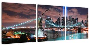 Obraz - New York, Manhattan (s hodinami) (90x30 cm)