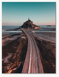 Mont Saint-Michel při odlivu – Jednodílný obraz, 30 × 40 cm