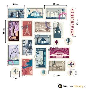 Samolepky na zeď – Poštovní cestovatelské známky