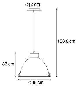 Sada 2 průmyslových závěsných lamp bílých stmívatelných 38 cm - Anteros