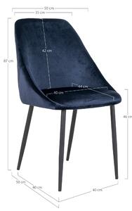 House Nordic Jídelní židle modrá Porto (Židle v modrém sametu\nHN1205)
