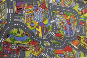 Metrážový dětský koberec Smart City 97 Šířka: 400 cm