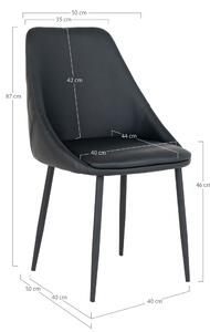 House Nordic Jídelní židle černá PU kůže Porto (Židle v černé barvě PU kůže)
