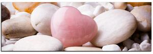 Obraz na plátně - Růžové srdce - panoráma 5105A (105x35 cm)