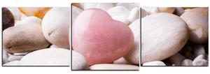 Obraz na plátně - Růžové srdce - panoráma 5105D (150x50 cm)