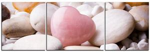 Obraz na plátně - Růžové srdce - panoráma 5105C (90x30 cm)