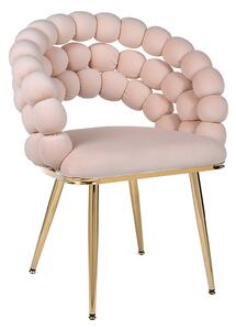 Velaco Velurové křeslo ATRIA Bubble, ecru/zlaté