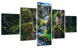 Obraz - Řeka ve skalnatém údolí (125x70 cm)