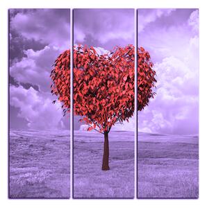 Obraz na plátně - Srdce ve tvaru stromu - čtverec 3106FB (105x105 cm)