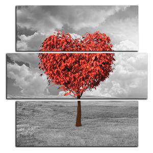 Obraz na plátně - Srdce ve tvaru stromu - čtverec 3106D (75x75 cm)