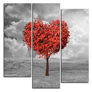 Obraz na plátně - Srdce ve tvaru stromu - čtverec 3106C (75x75 cm)