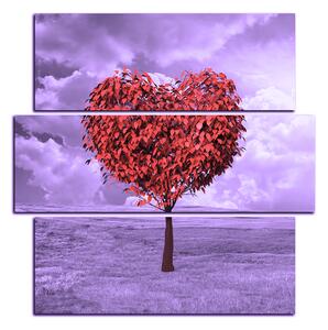 Obraz na plátně - Srdce ve tvaru stromu - čtverec 3106FD (75x75 cm)