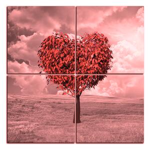 Obraz na plátně - Srdce ve tvaru stromu - čtverec 3106QE (60x60 cm)