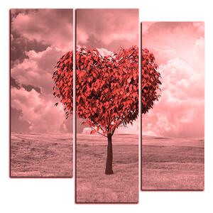 Obraz na plátně - Srdce ve tvaru stromu - čtverec 3106QC (75x75 cm)