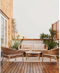 Zahradní lounge set z eukalyptového dřeva pro 4 v krémovo-přírodní barvě Pola – Kave Home