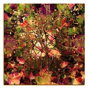Obraz na plátně - Květinové grungy pozadí - čtverec 3108FA (80x80 cm)