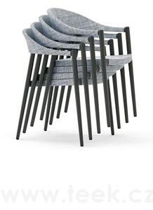 Varaschin Jídelní křeslo stohovatelné Clever, Varaschin, rám hliník, výplet textilen, barevné provedení dle vzorníku, bez sedáku