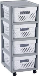 Curver Šuplíky INFINITY 4x11L děrované bílé, rozkládací
