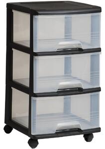 Curver Regálek se Šuplíky černý 3x20l, šířka 37 cm