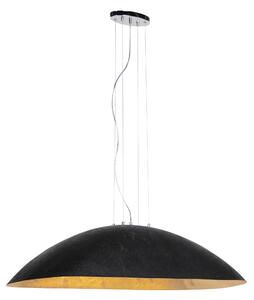 Průmyslová závěsná lampa černá se zlatem 115 cm - Magna