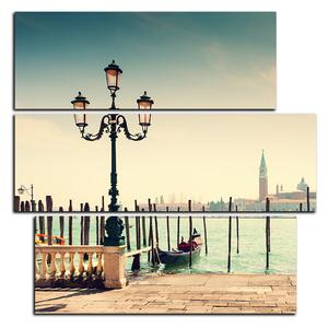 Obraz na plátně - Velký kanál a gondoly v Benátkách - čtverec 3114D (75x75 cm)