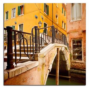 Obraz na plátně - Malý most v Benátkách - čtverec 3115A (50x50 cm)