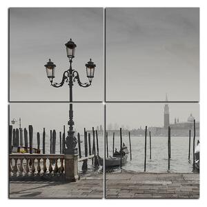 Obraz na plátně - Velký kanál a gondoly v Benátkách - čtverec 3114QE (60x60 cm)