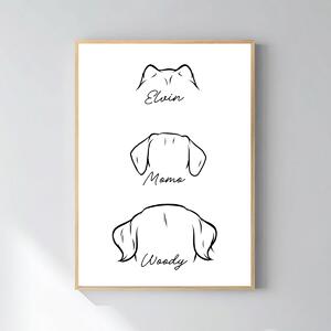 Personalizovaný magický fotoobraz v rámu - 50x70 - zvířecí ouška
