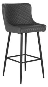House Nordic Barová židle Dallas (Barová židle z tmavě šedého PU s černými nohami)
