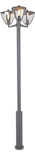 Klasická venkovní lucerna antracit 230cm 3-světlo - Platar