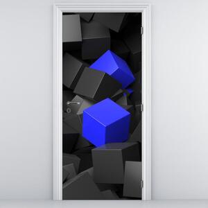Fototapeta na dveře - Dvě modré kostky (95x205cm)