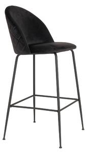 Barová židle House Nordic Lausanne - samet | plně černá