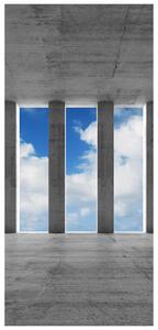 Fototapeta na dveře - Betonová palisáda do nebe (95x205cm)