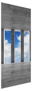 Fototapeta na dveře - Betonová palisáda do nebe (95x205cm)