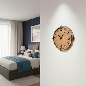 3D Nástěnné hodiny Zlatý dub, tiché, moderní | SENTOP HDF0601-OAK