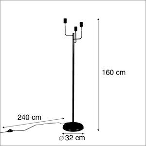 Moderní stojací lampa černá 3-světlo - Facile