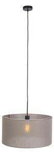 Venkovská závěsná lampa černá s tupým odstínem 50 cm - Combi 1