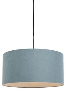 Závěsná lampa černá s modrým odstínem 50 cm - Combi 1