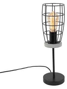 Průmyslová stolní lampa betonový vzhled s černou - Rohan
