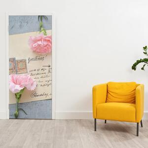 Fototapeta na dveře - dopis s květinou (95x205cm)