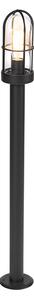Venkovská venkovní lampa černá se sklem 100cm - Elza