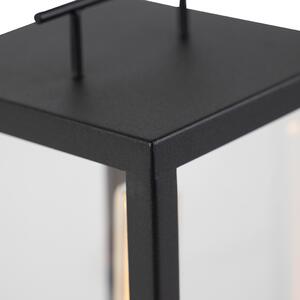Venkovská venkovní stolní lampa černá se sklem - Rotterdam