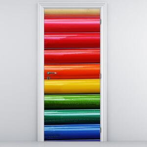 Fototapeta na dveře - barevné pastelky (95x205cm)