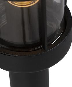 Venkovská venkovní lampa černá se sklem 100cm - Elza