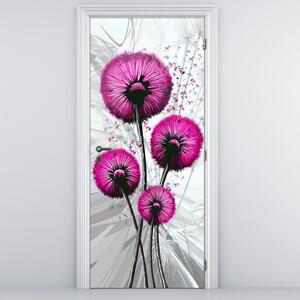 Fototapeta na dveře - abstraktní růžová pampeliška (95x205cm)
