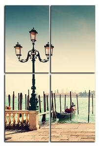 Obraz na plátně - Velký kanál a gondoly v Benátkách - obdélník 7114D (90x60 cm)