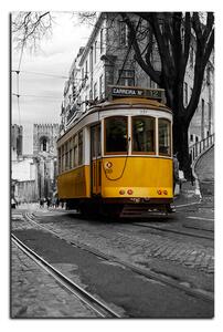 Obraz na plátně - Historická tramvaj v centru Lisabonu - obdélník 7116A (90x60 cm )