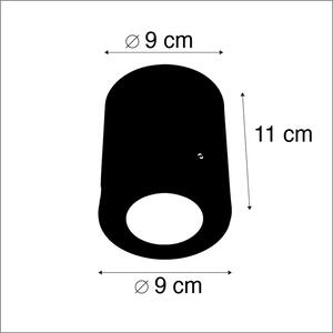 Moderní přisazená bodová černá IP55 vč. 1 x GU10 - Franca