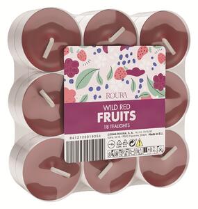 ROURA Wild Red Fruits Sada čajových svíček, 18 ks